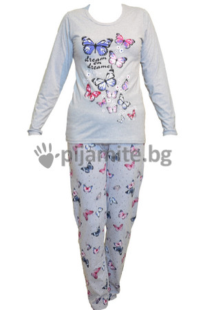 Дамски пижами Пижами дълъг ръкав Дамска пижама дълъг ръкав  Пеперуди 11638